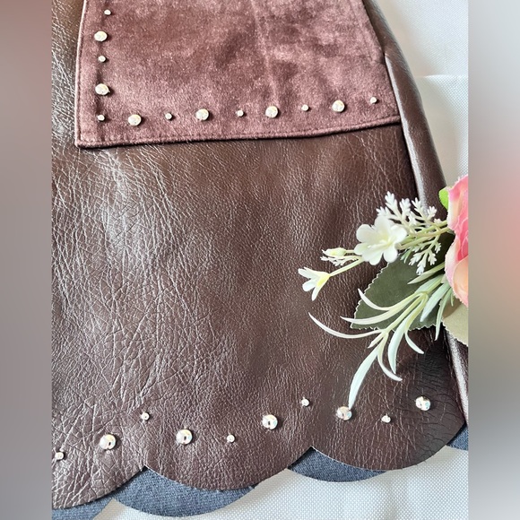 ANTHROPOLOGIE Studded Faux Leather Shorts - Picture 10 of 14